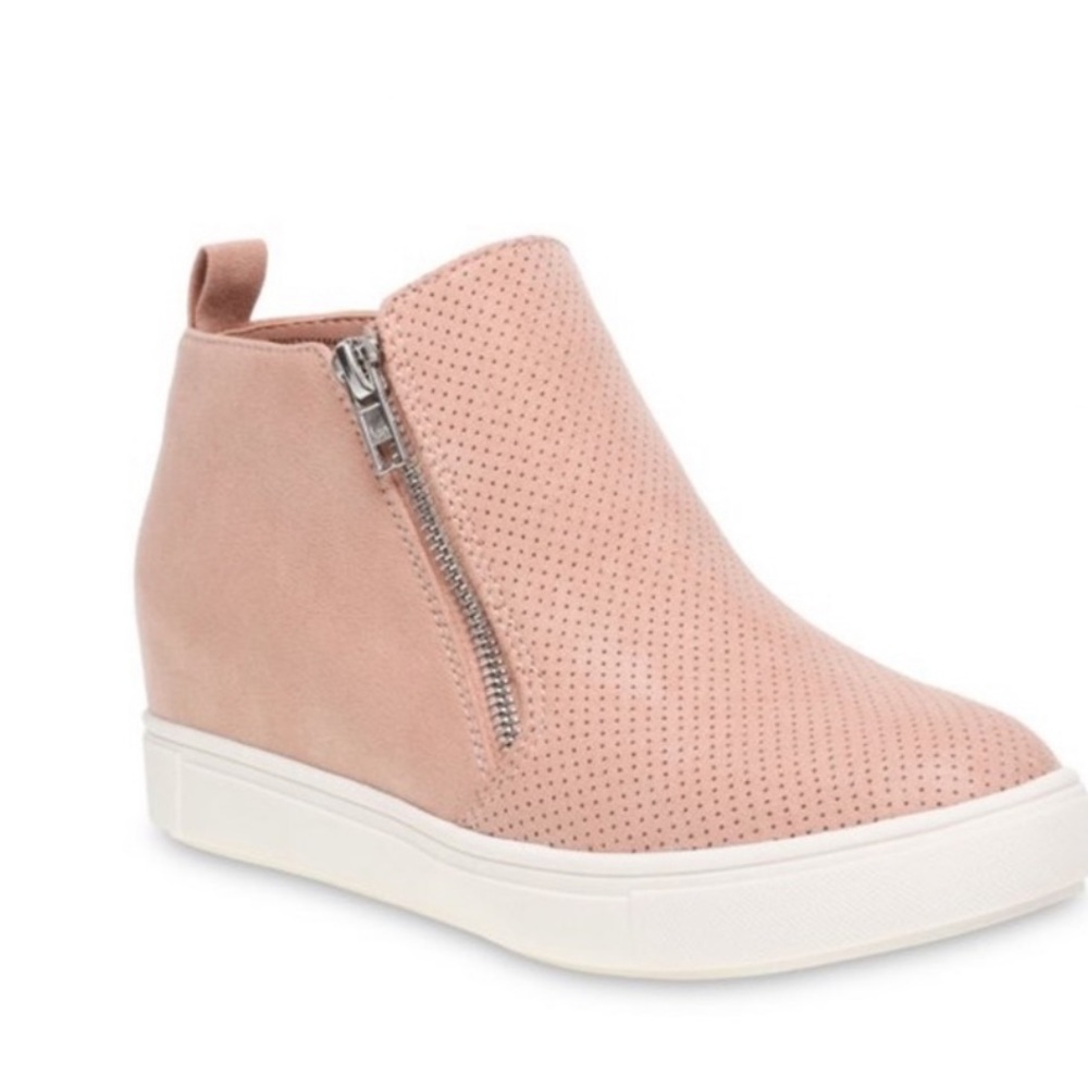 Blush wedge sneakers